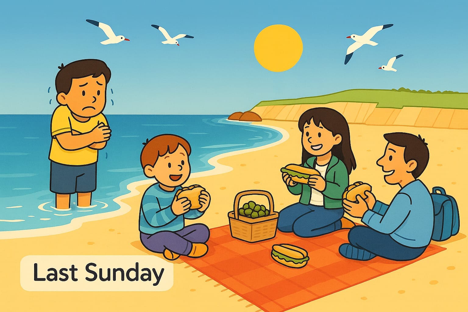 Last Sunday beach scene